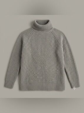 Jacqueline de Yong Justy Chunky Knit Turtleneck Sweater – Heather Grey - Medium